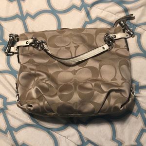 Tan Fabric Coach Purse